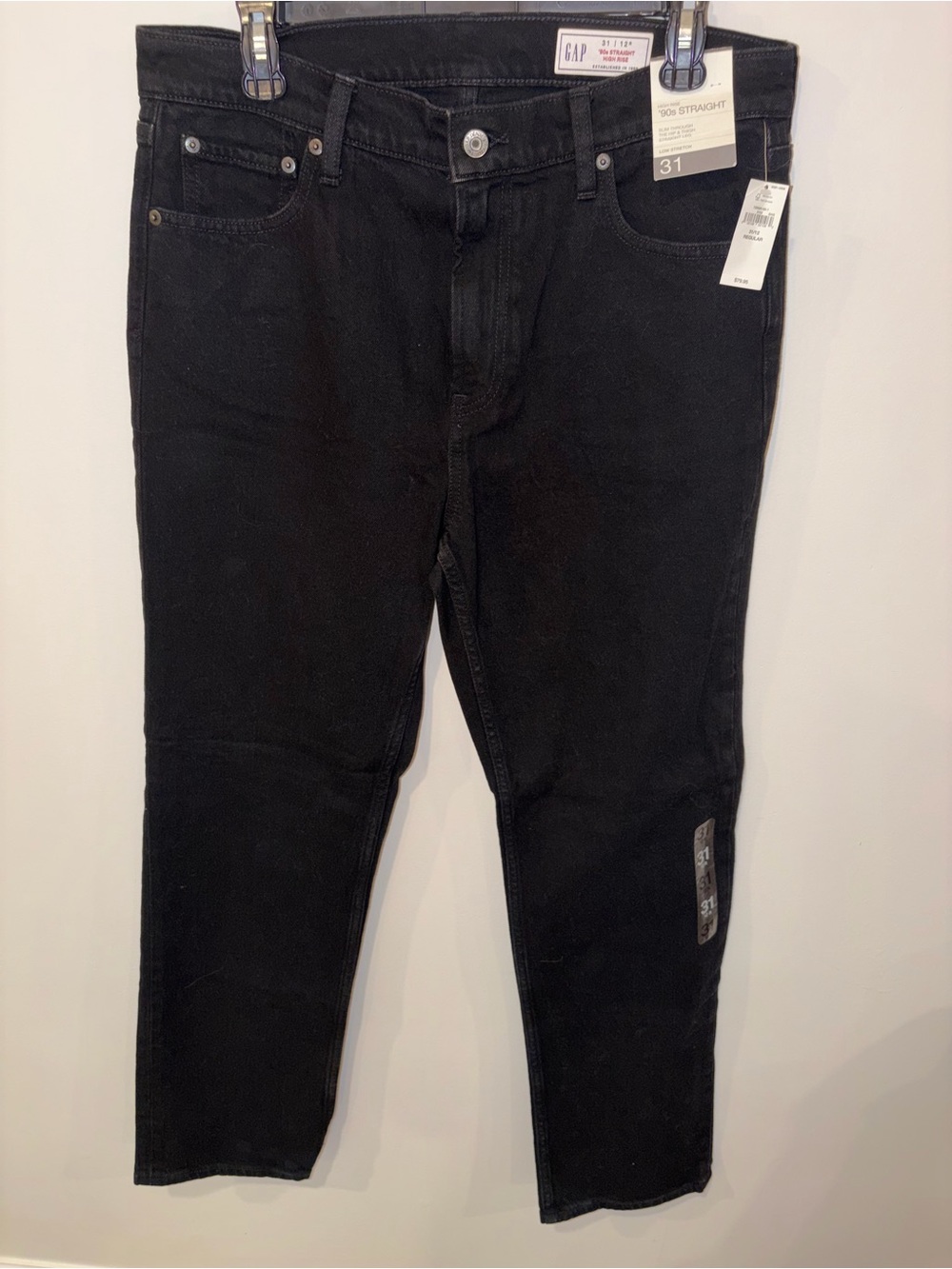 NWT - Gap High Rise 90s Straight Black Jeans
